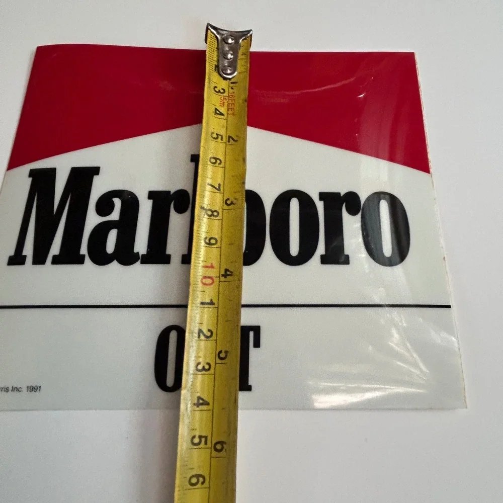 Marlboro Out Door Decal Vintage 90s NOS New Tobacco‎ Promo Sticker Man Cave Sign